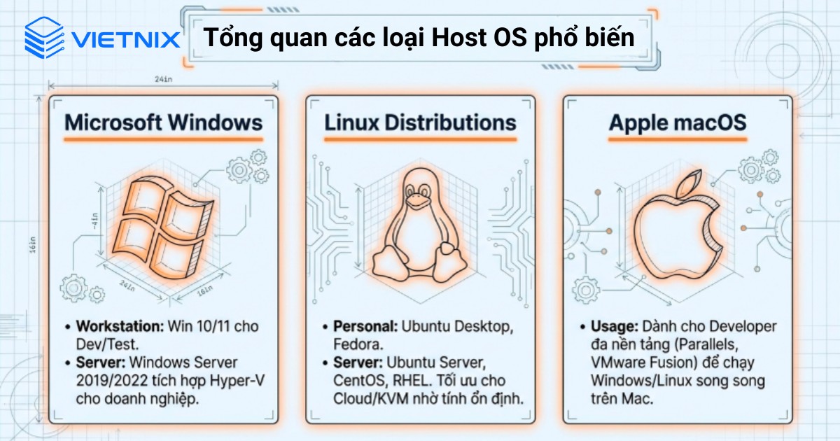 Các loại Host OS phổ biến