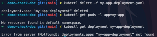 Để xóa workload thì bạn có thể sử dụng lệnh kubectl delete -f