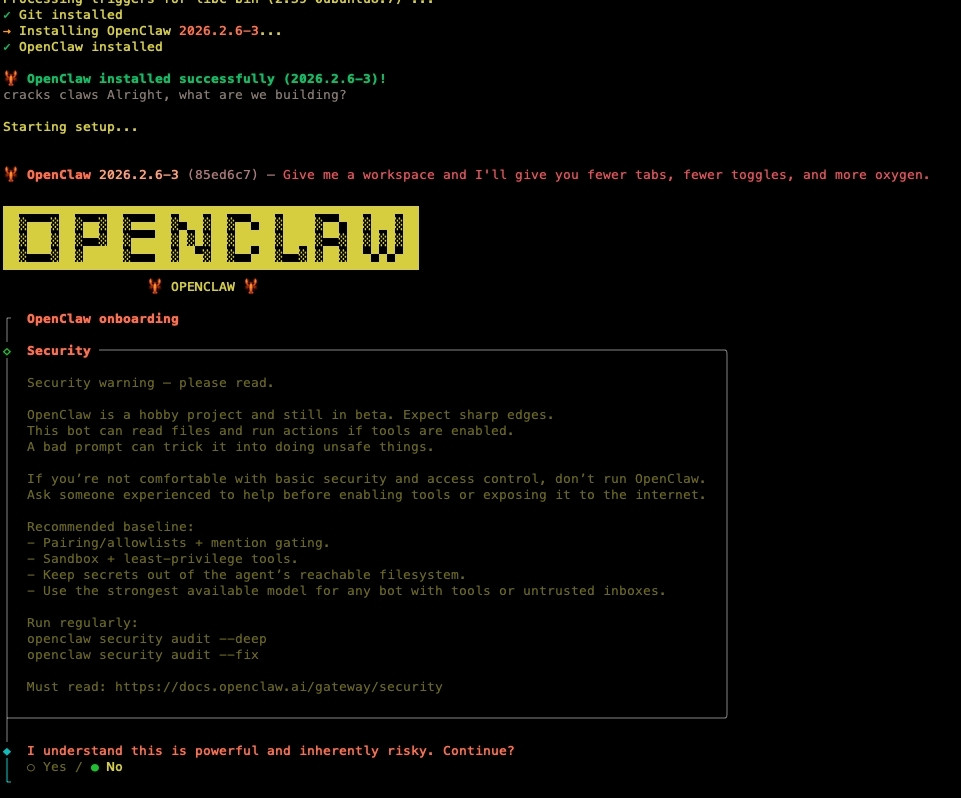 Bạn có thể dụng lệnh curl -fsSL https://molt.bot/install.sh | bash