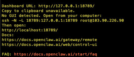 Sau khi hoàn tất onboarding, Moltbot sẽ chạy nền trên máy và có thể truy cập qua http://127.0.0.1:18789/