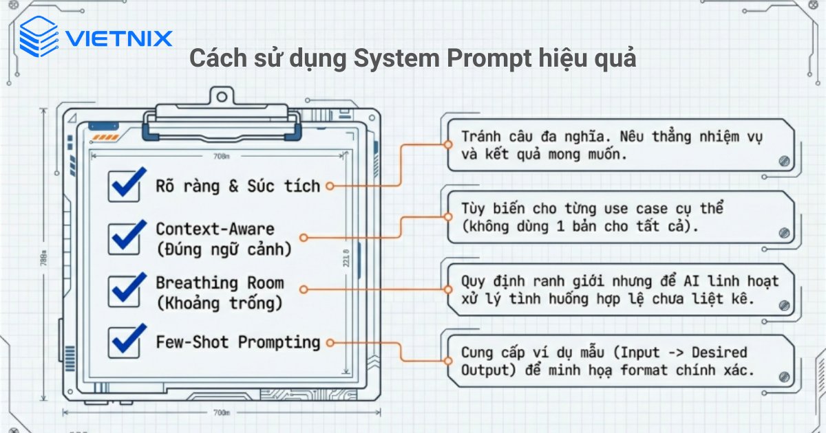 Thiết kế System Prompt cần đúng ngữ cảnh và liên tục tinh chỉnh dựa trên phản hồi thực tế