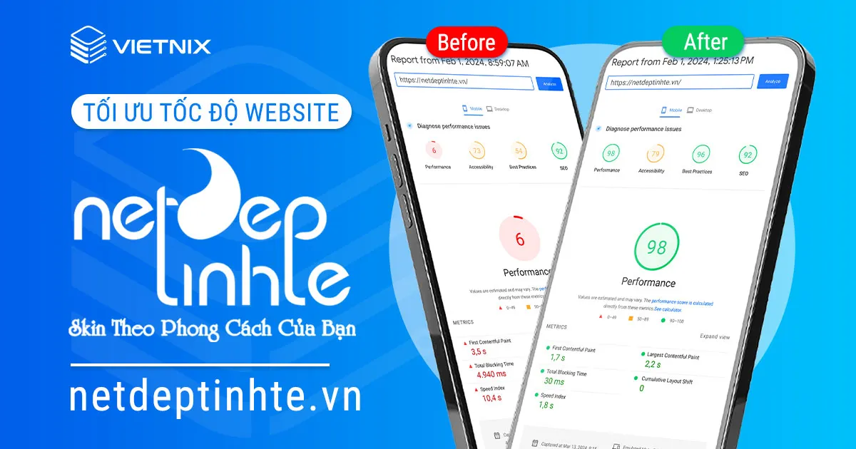 casestudy tối ưu tốc độ website nét đẹp tinh tế