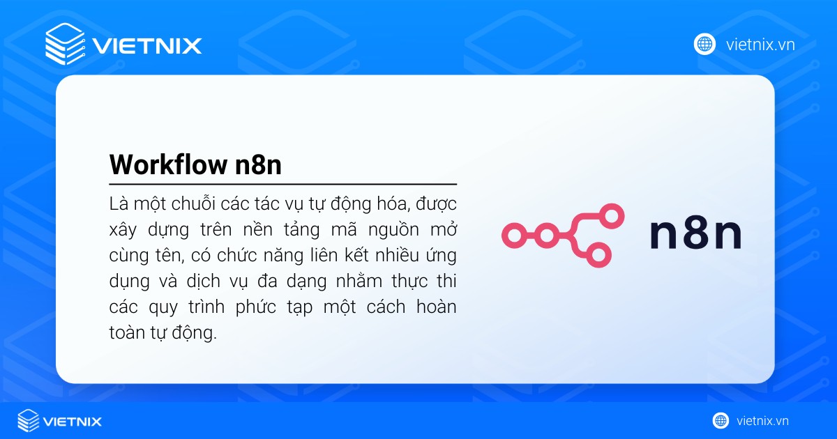 Workflow n8n là gì? Hướng dẫn xây dựng workflow n8n chi tiết cho người mới 15 Workflow trong n8n là một chuỗi các bước xử lý được liên kết với nhau theo một logic nhất định