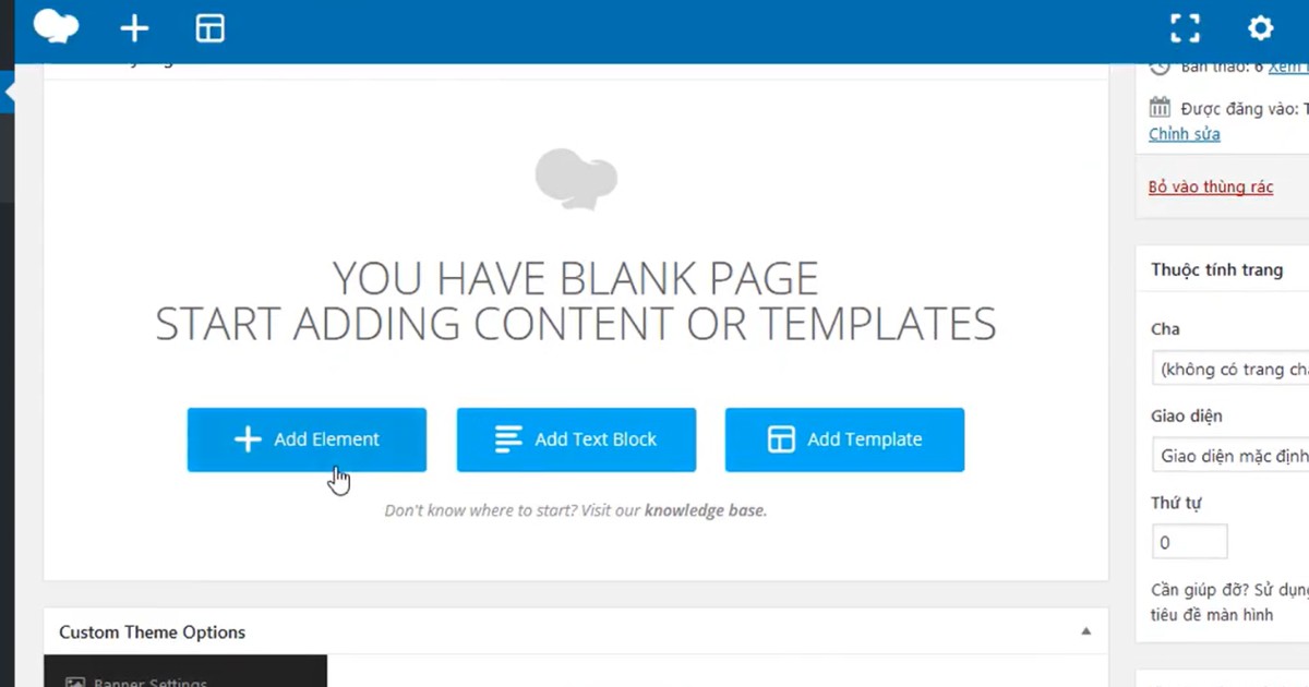 Bạn nhấn nút Add Element để mở danh sách các block nội dung có sẵn