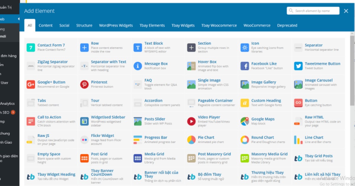 Thành phần nội dung (Content Elements)