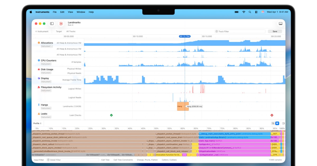 Debug Gauges hiển thị CPU, RAM và mức độ tiêu tốn năng lượng theo thời gian thực