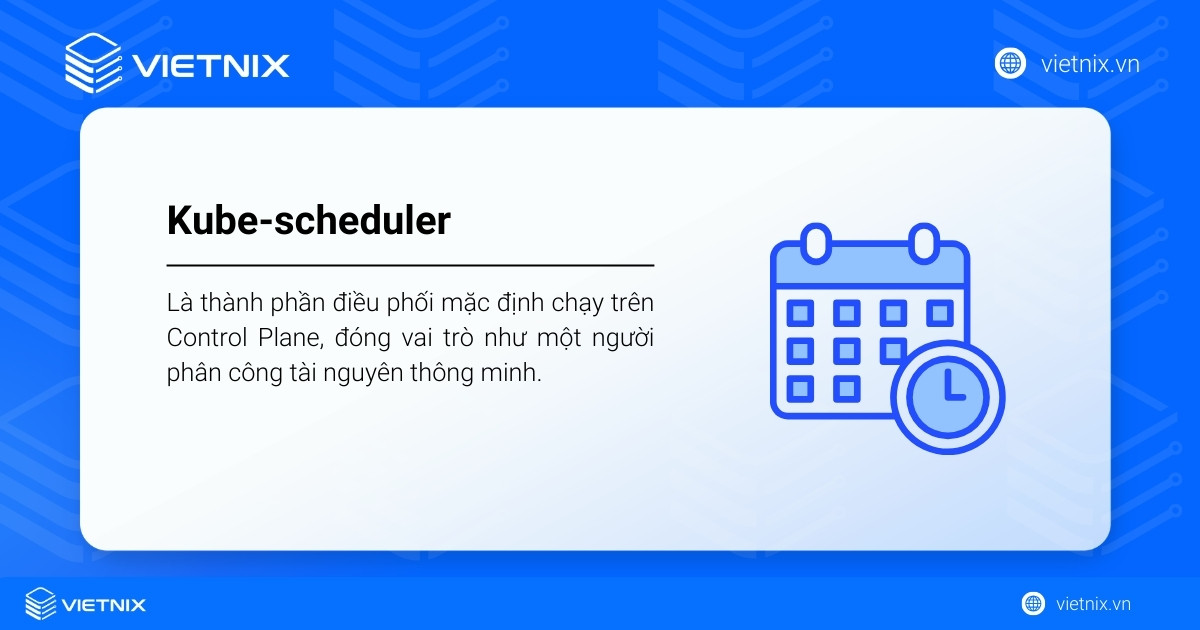 Kube-scheduler là thành phần điều phối mặc định chạy trên Control Plane