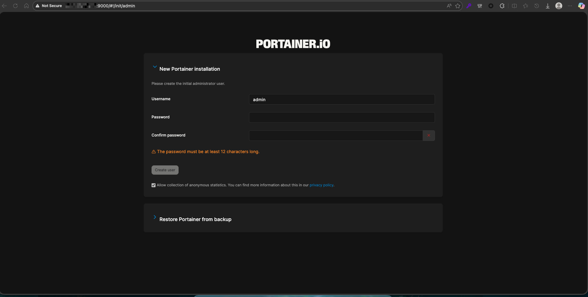Nhấn nút Tạo tài khoản