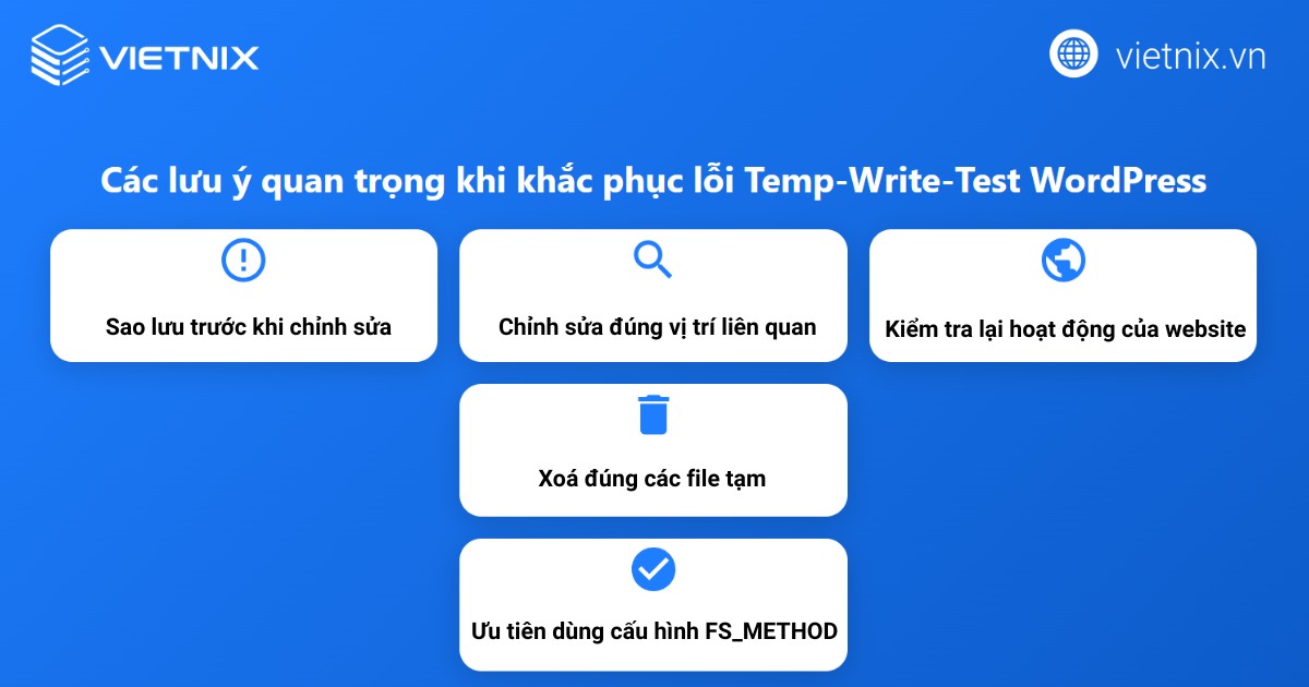Một số lưu ý khi xử lý lỗi temp-write-test