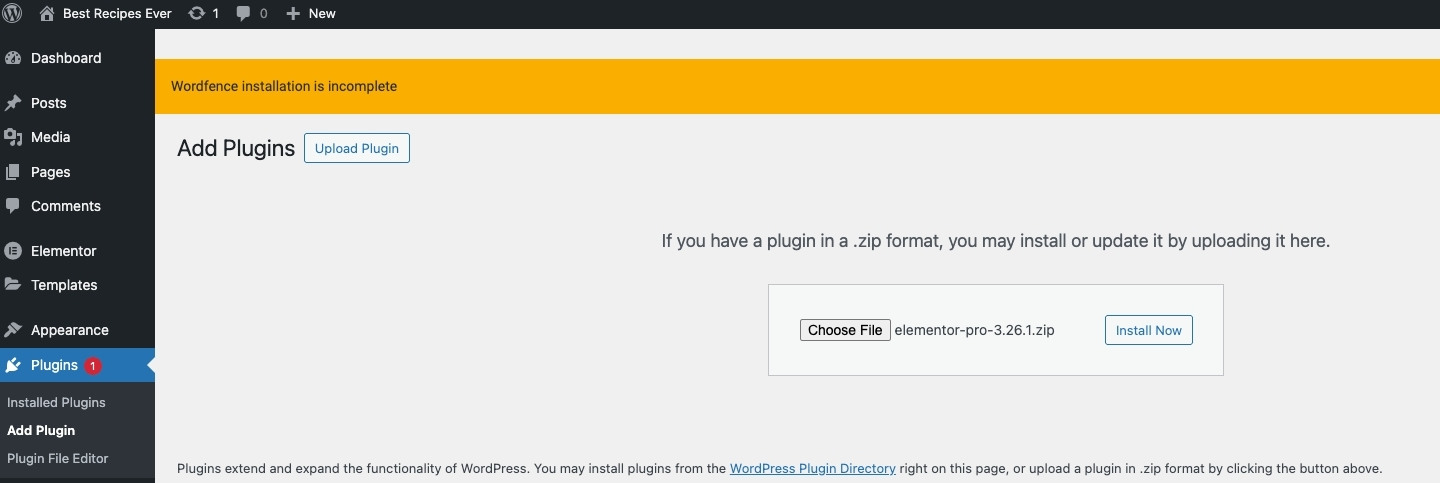 Bạn cần nhấn Upload Plugin để tải plugin lên