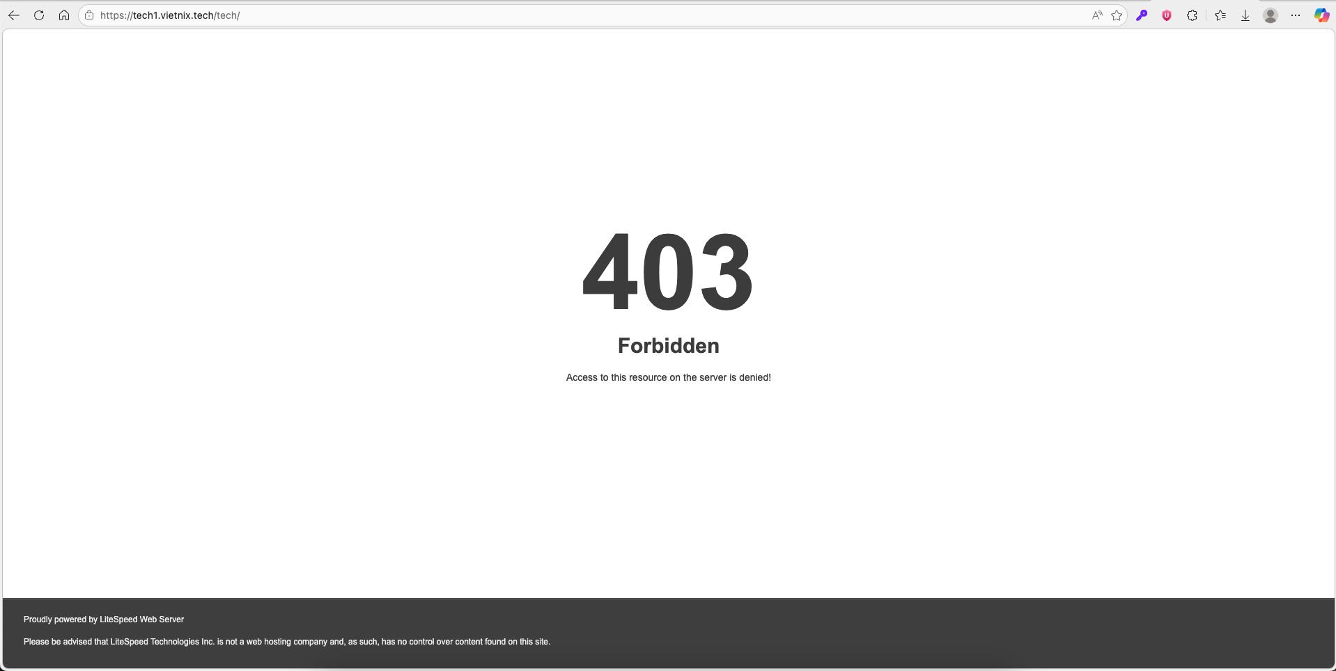 Nếu nhận lỗi 403 Forbidden, tính năng directory indexing đã được tắt