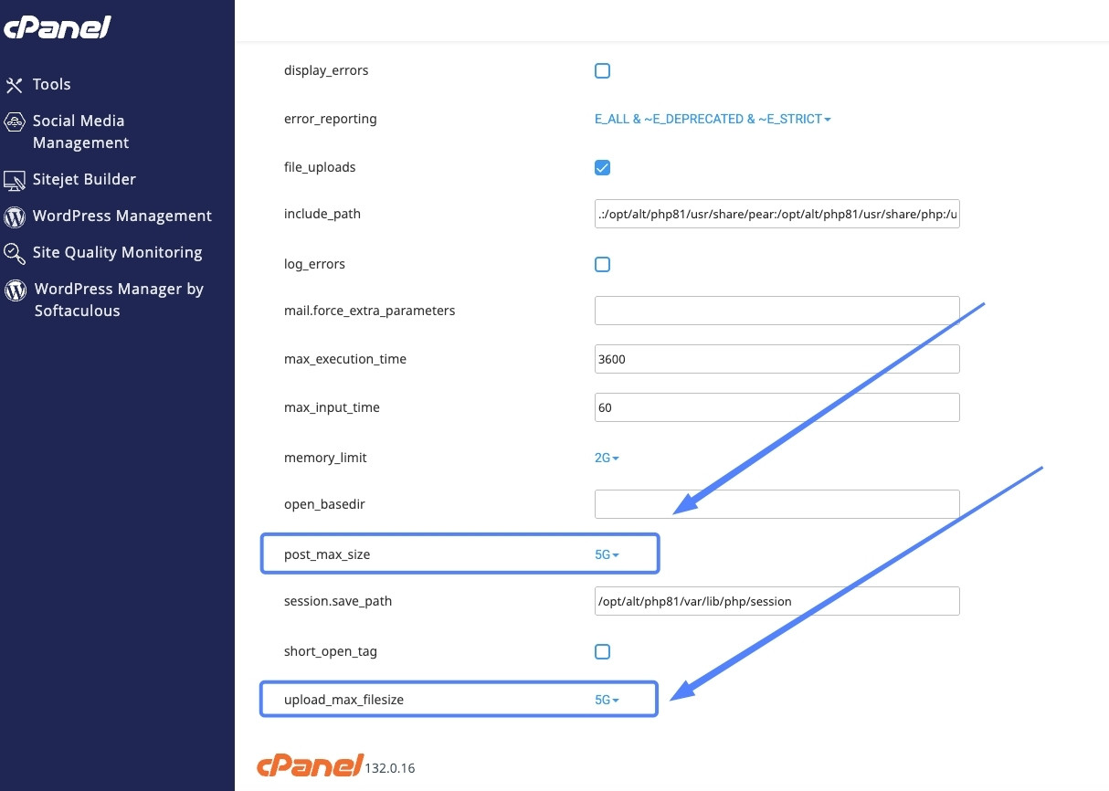 Bạn cần điều chỉnh giới hạn upload và post size