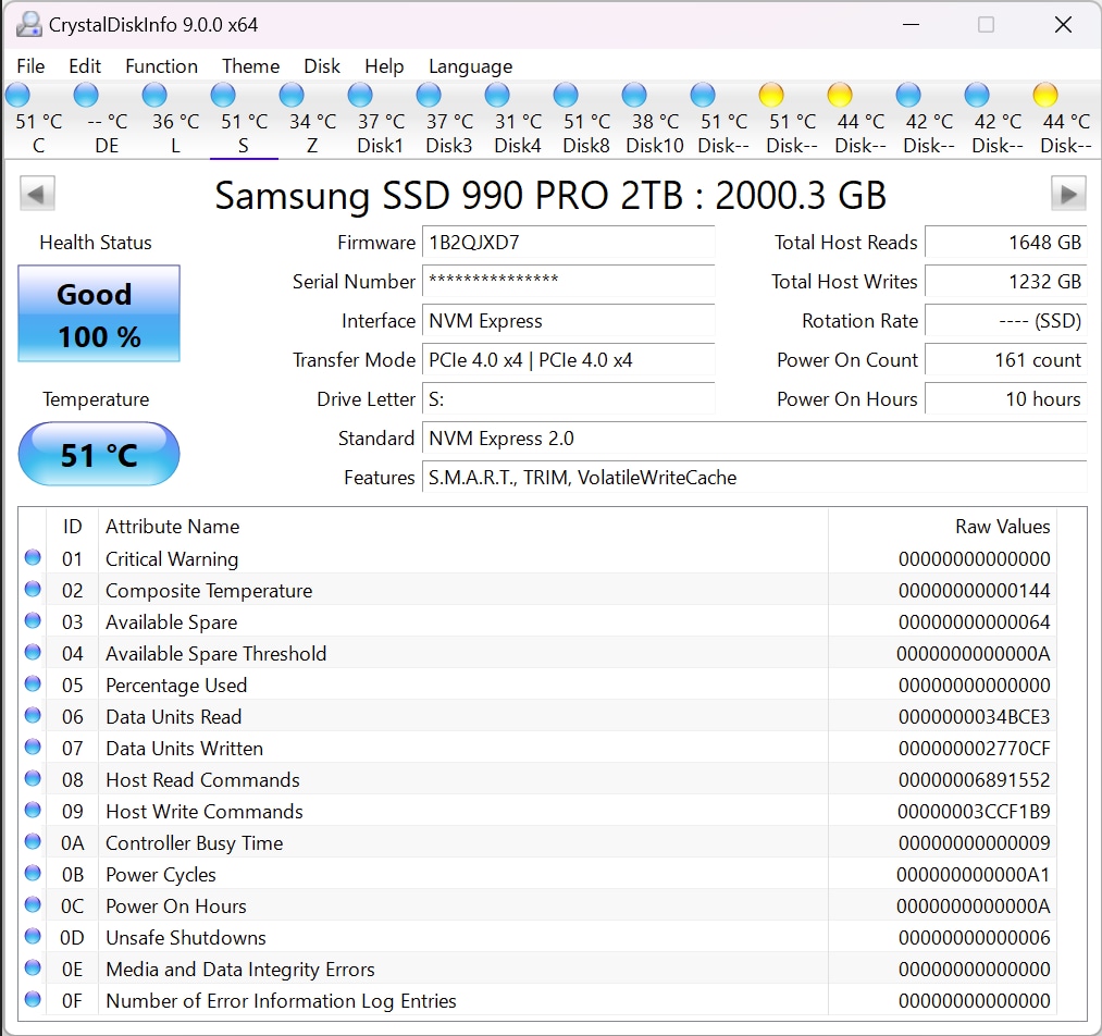 Với CrystalDiskInfo, bạn kiểm tra mục Rotation Rate