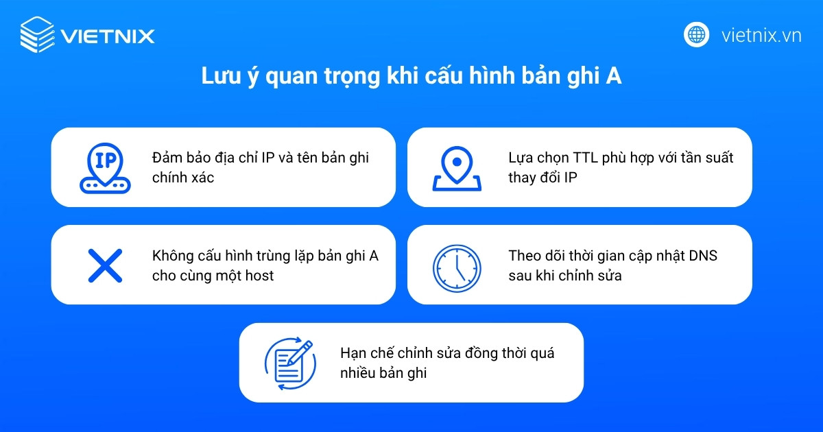 Lưu ý quan trọng khi cấu hình bản ghi A