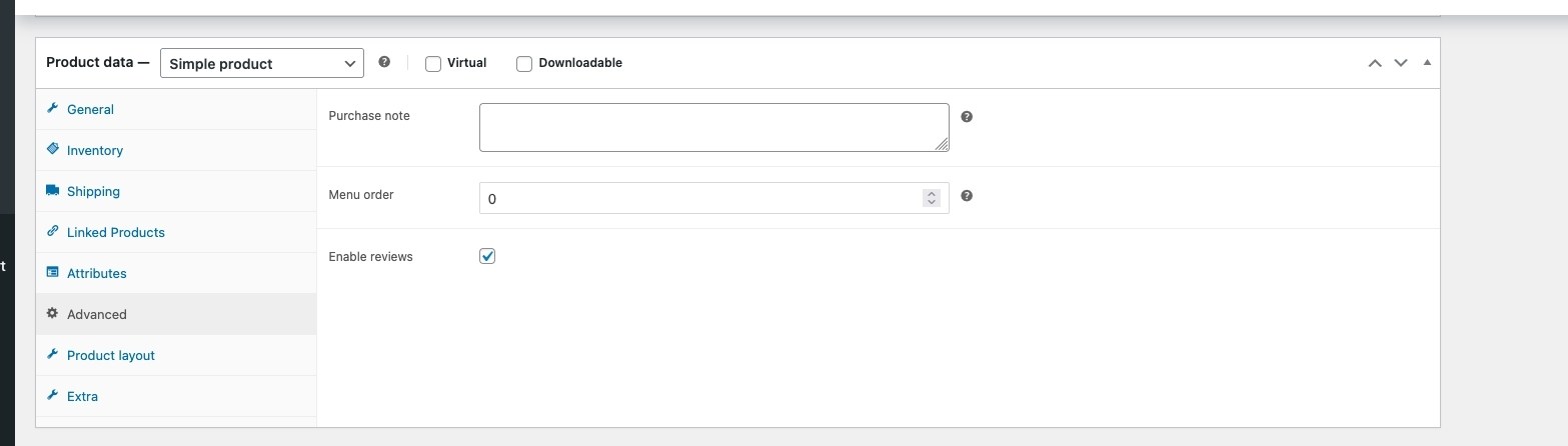Ở tab Nâng cao, bạn đặt ghi chú thanh toán, thứ tự giỏ hàng và cho phép đánh giá