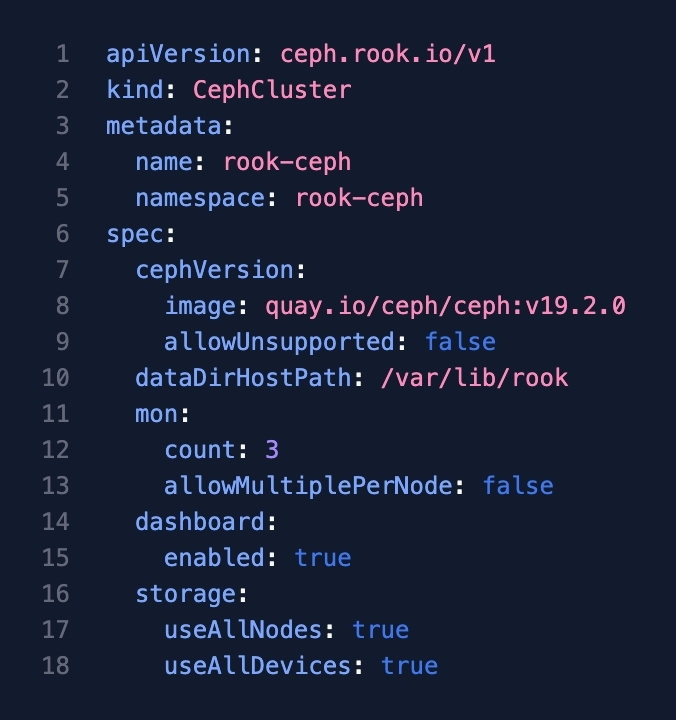 bạn cần tạo file cluster.yaml với cấu hình ba Monitor