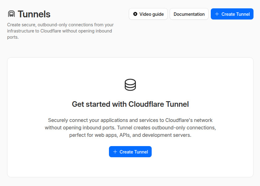 Chọn Create a tunnel