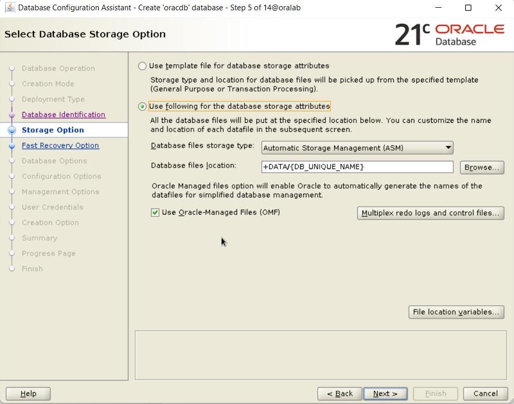 Container Database là gì? Quy trình tạo Container Database bằng DBCA 37 Cấu hình vị trí lưu trữ datafile