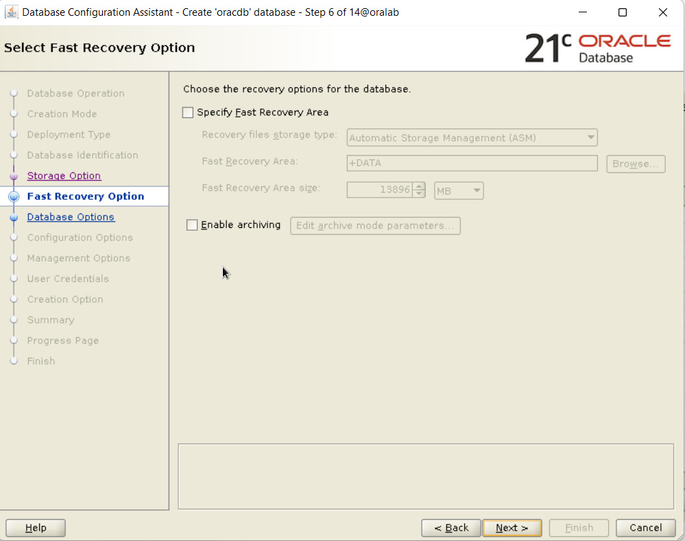 Container Database là gì? Quy trình tạo Container Database bằng DBCA 38 Thiết lập Fast Recovery Area và chế độ archive
