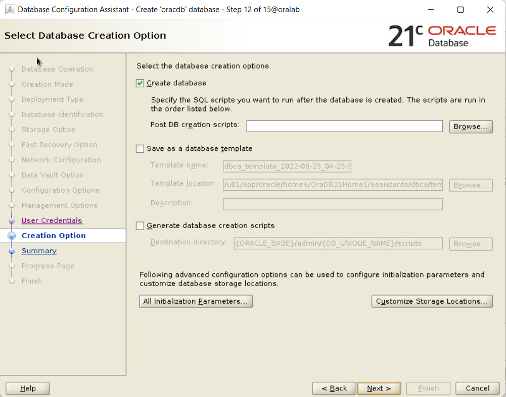Container Database là gì? Quy trình tạo Container Database bằng DBCA 45 Bật tùy chọn Create database
