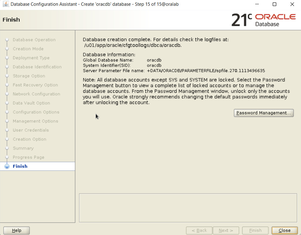Container Database là gì? Quy trình tạo Container Database bằng DBCA 47 Hoàn thiện tạo PDB