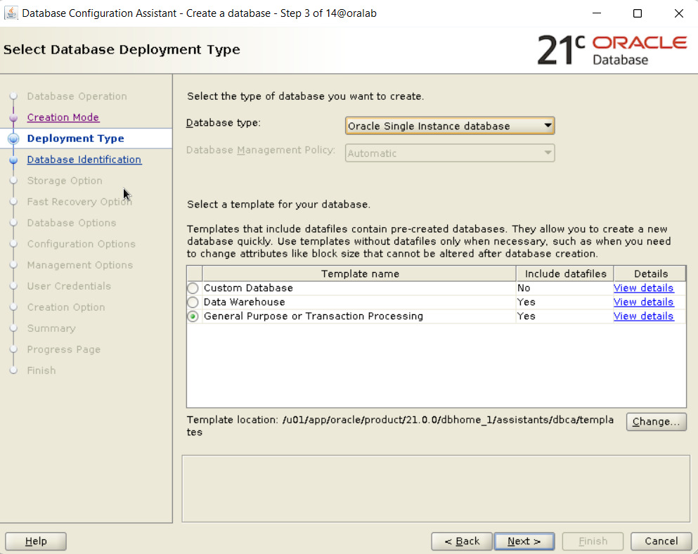 Container Database là gì? Quy trình tạo Container Database bằng DBCA 35 Chọn loại database là Oracle Single Instance Database