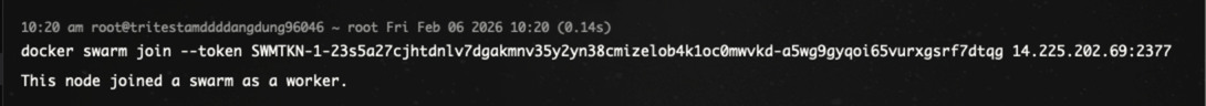 Output lệnh docker swarm join --token