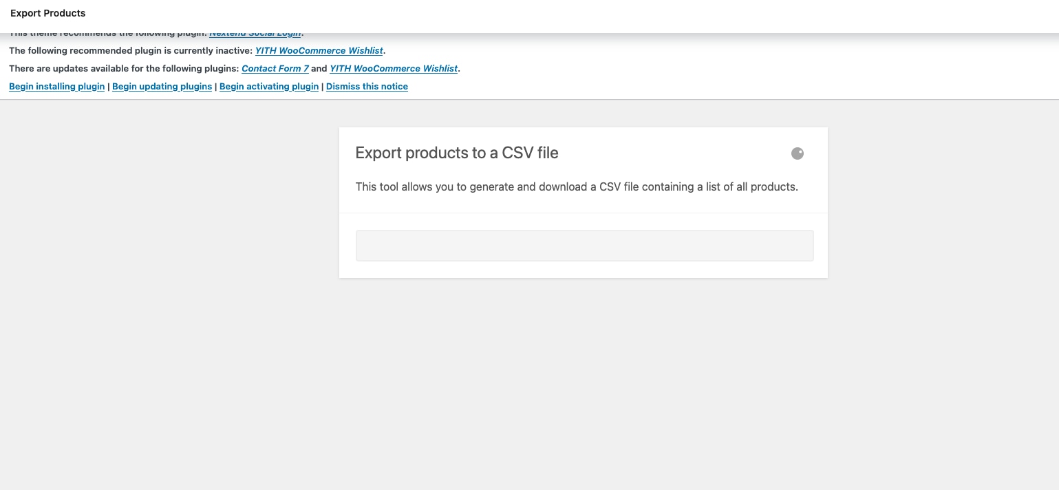 Bạn nhấn Generate CSV và chờ tải file tự động qua browser
