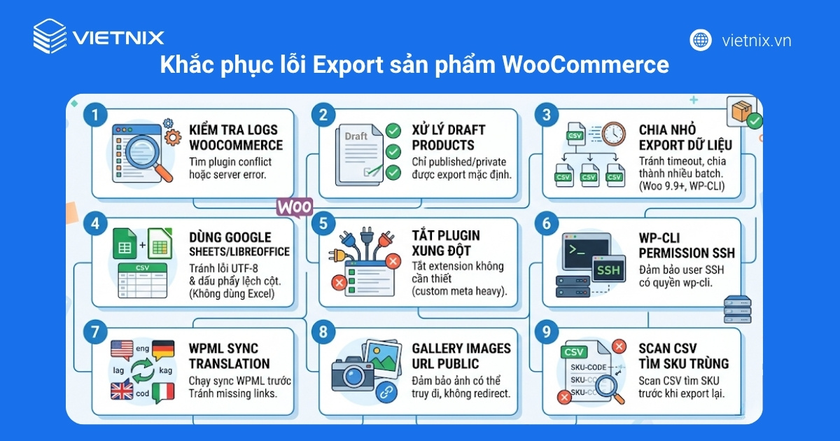 Khắc phục lỗi Export sản phẩm WooCommerce