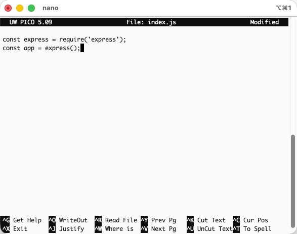 Dòng const app = express(); tạo ra một ứng dụng Express mới