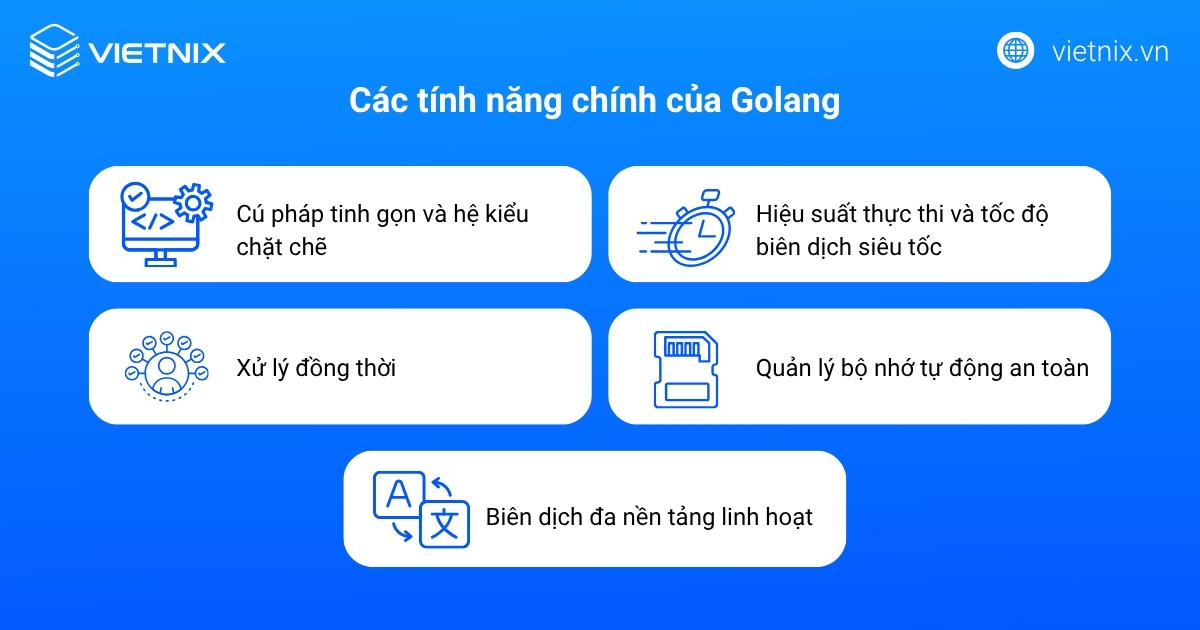 Các tính năng chính của Golang