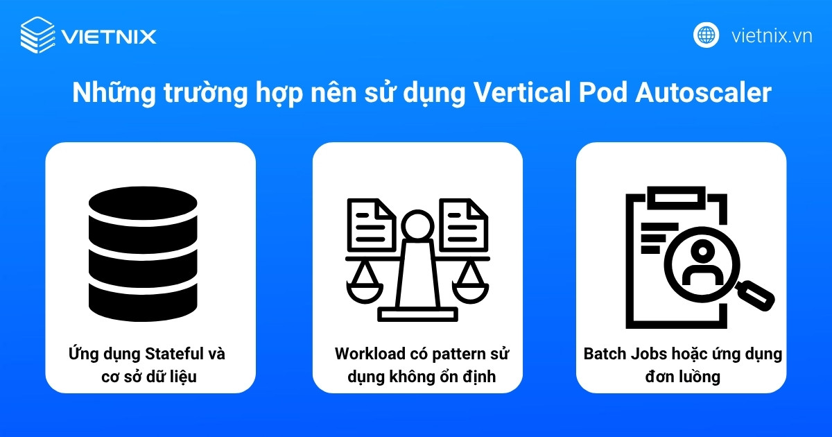 Những trường hợp nên sử dụng Vertical Pod Autoscaler