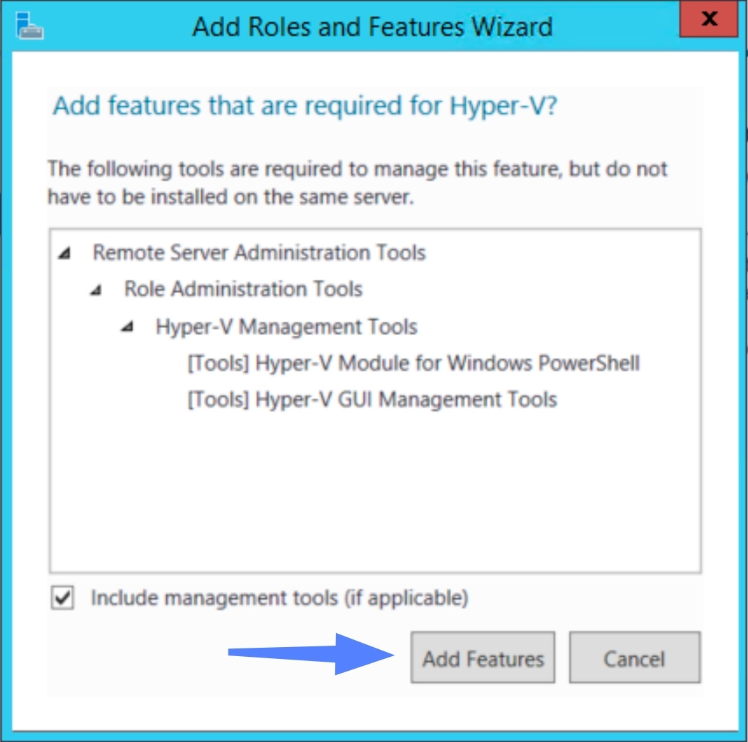 Một cửa sổ pop-up sẽ hiện ra yêu cầu thêm các tính năng quản lý, bạn nhấp vào Add Features.