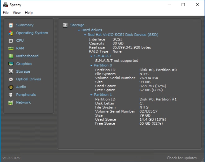 Bạn chọn mục Storage để xem chi tiết loại ổ, dung lượng, giao tiếp,…