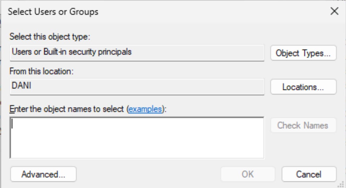 Nhập tên người dùng Remote Desktop