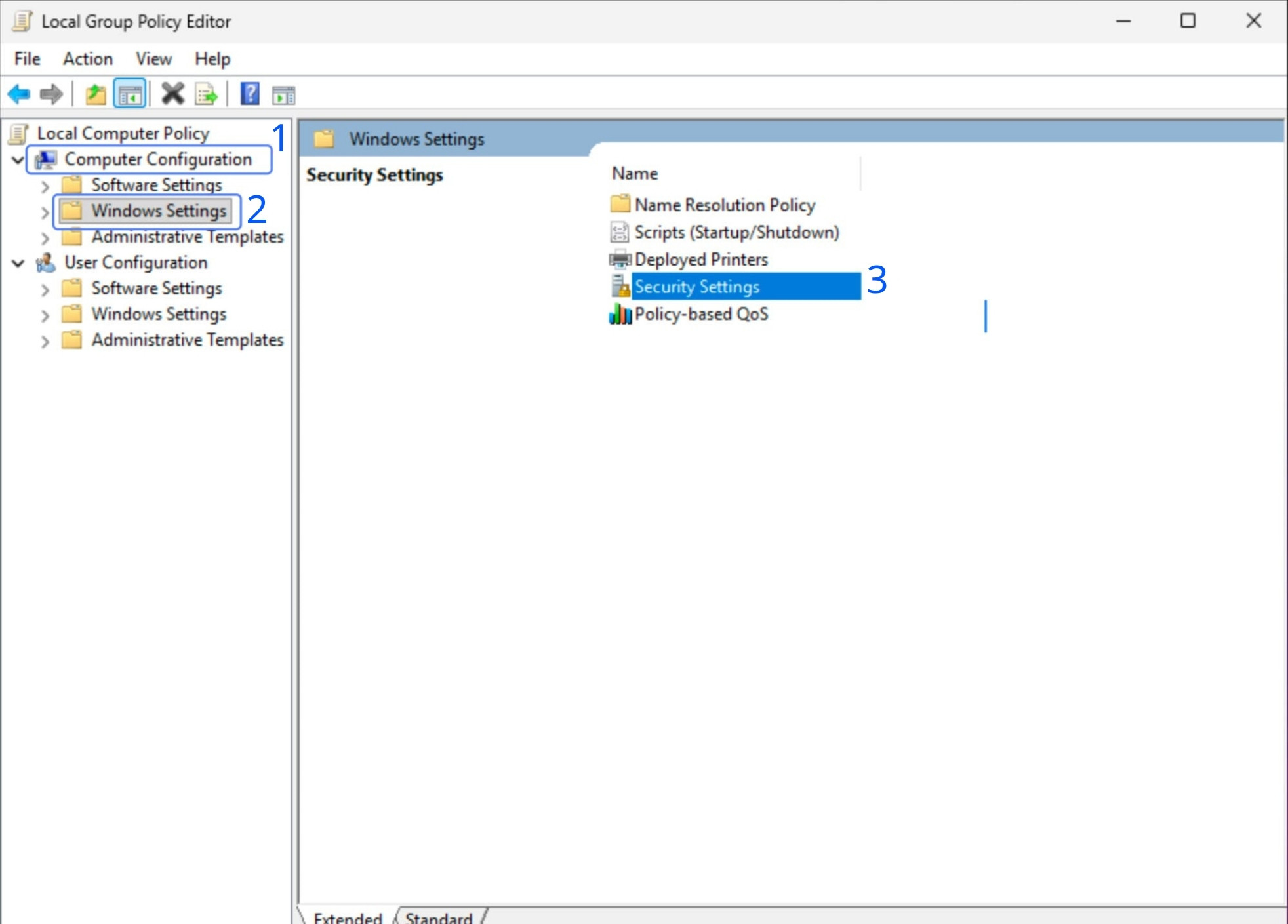 Chọn Cài đặt bảo mật