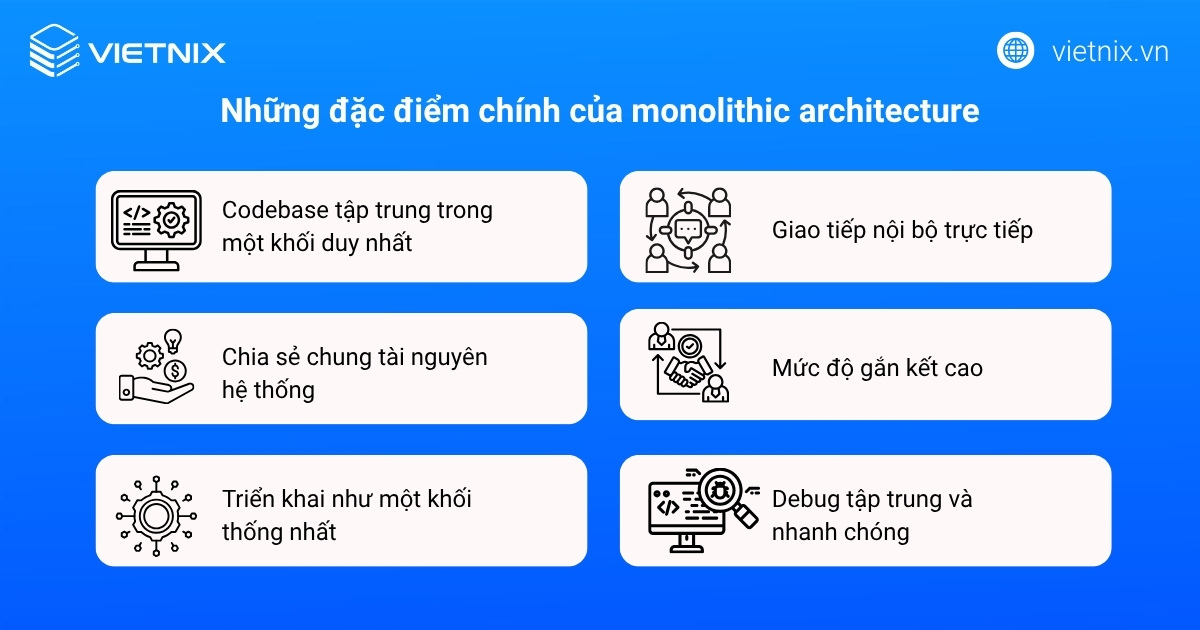 Những đặc điểm chính của monolithic architecture