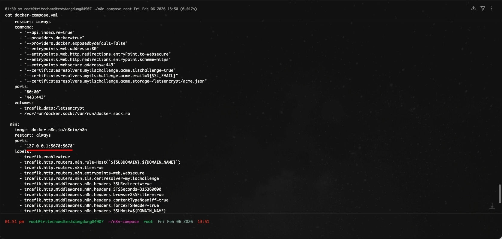 Trong môi trường Docker, bạn cần kiểm tra lại phần ánh xạ ports để đảm bảo proxy trỏ đúng tới port mà n8n đang lắng nghe