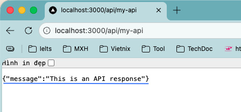 Trình duyệt phản hồi This is an API response