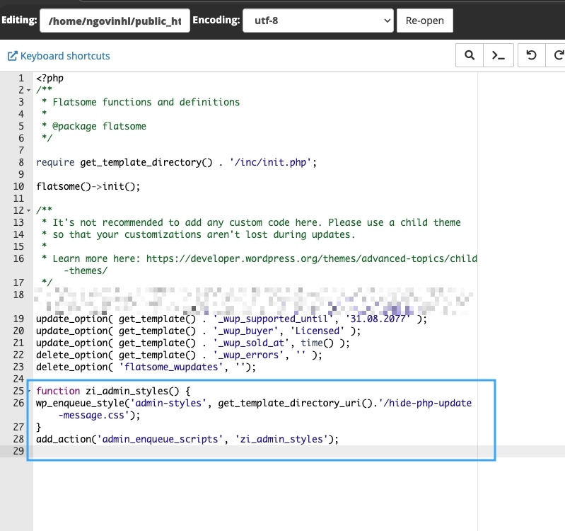 Sau đó, bạn cần thêm mã code và lưu để hoàn tất