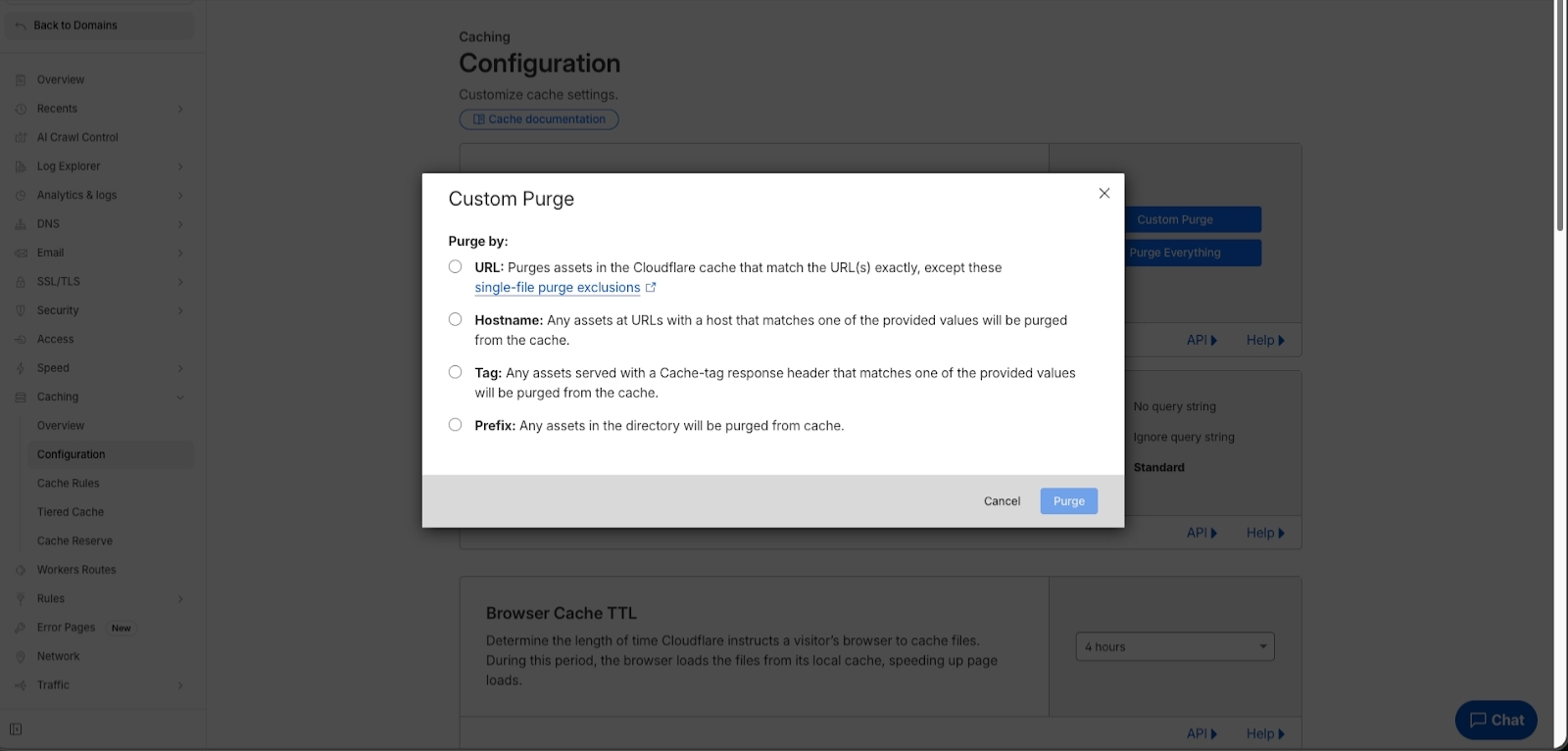 Hướng dẫn cách purge cache Cloudflare đơn giản và hiệu quả 10 Chọn các option trong Custom Purge