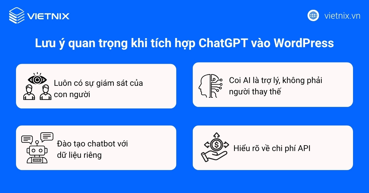 Lưu ý quan trọng khi tích hợp ChatGPT vào WordPress