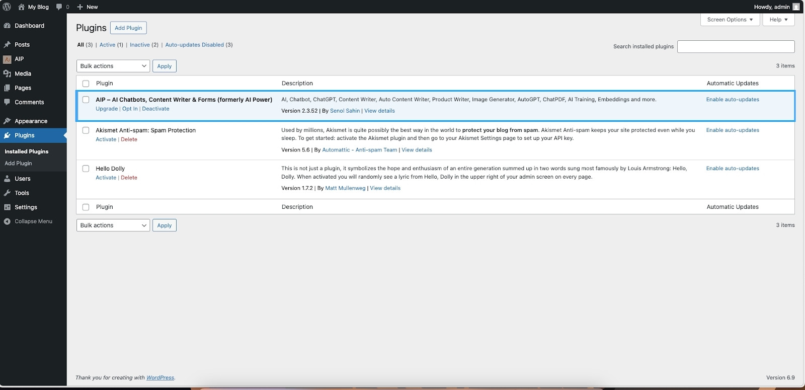 Bạn cần thêm  plugin AIP – AI Chatbots vào trang của mình