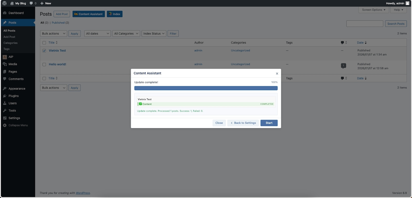 Sau khi hoàn tất điều chỉnh thì hãy nhấn start