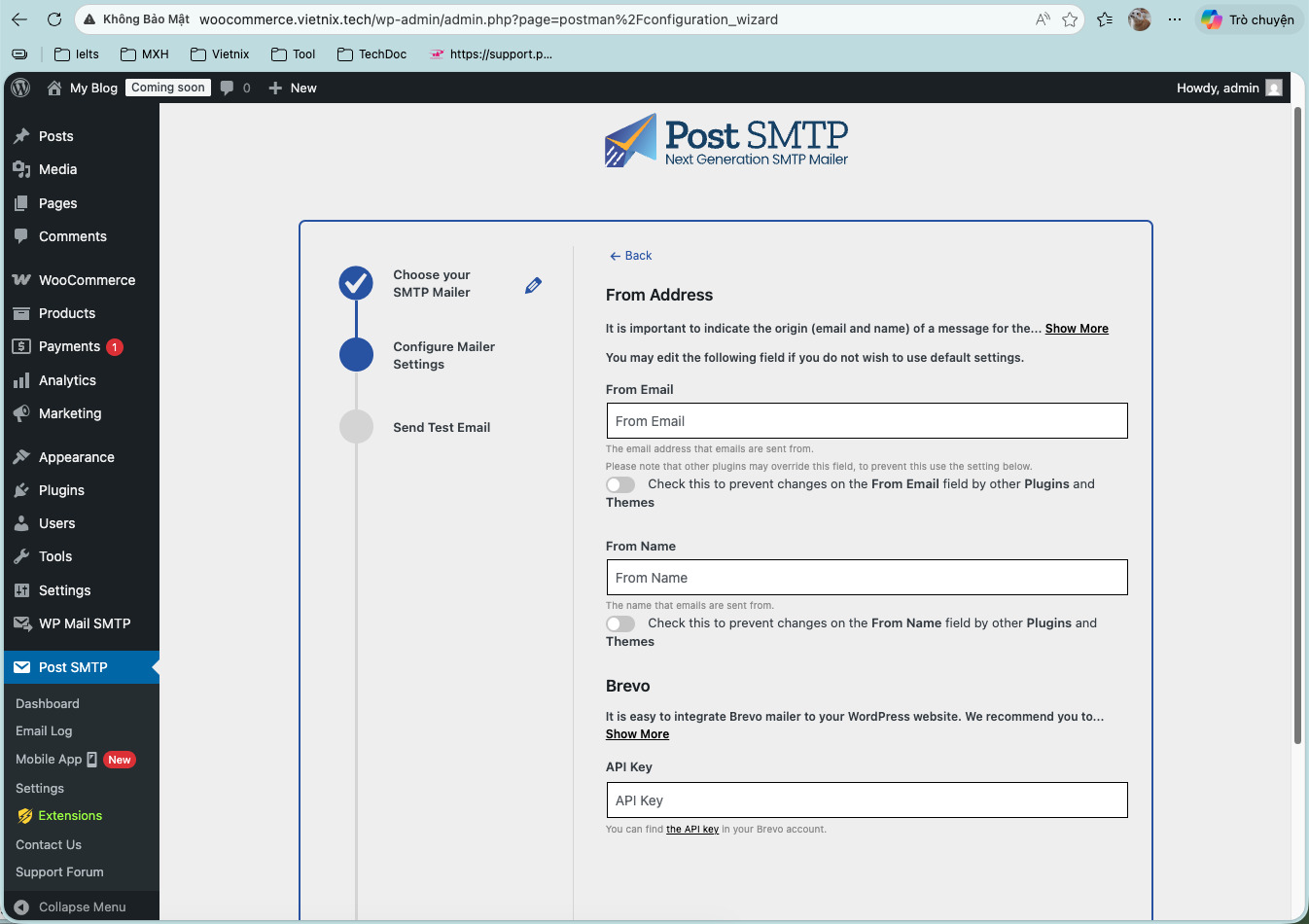 Nhập đầy đủ thông tin cần thiết