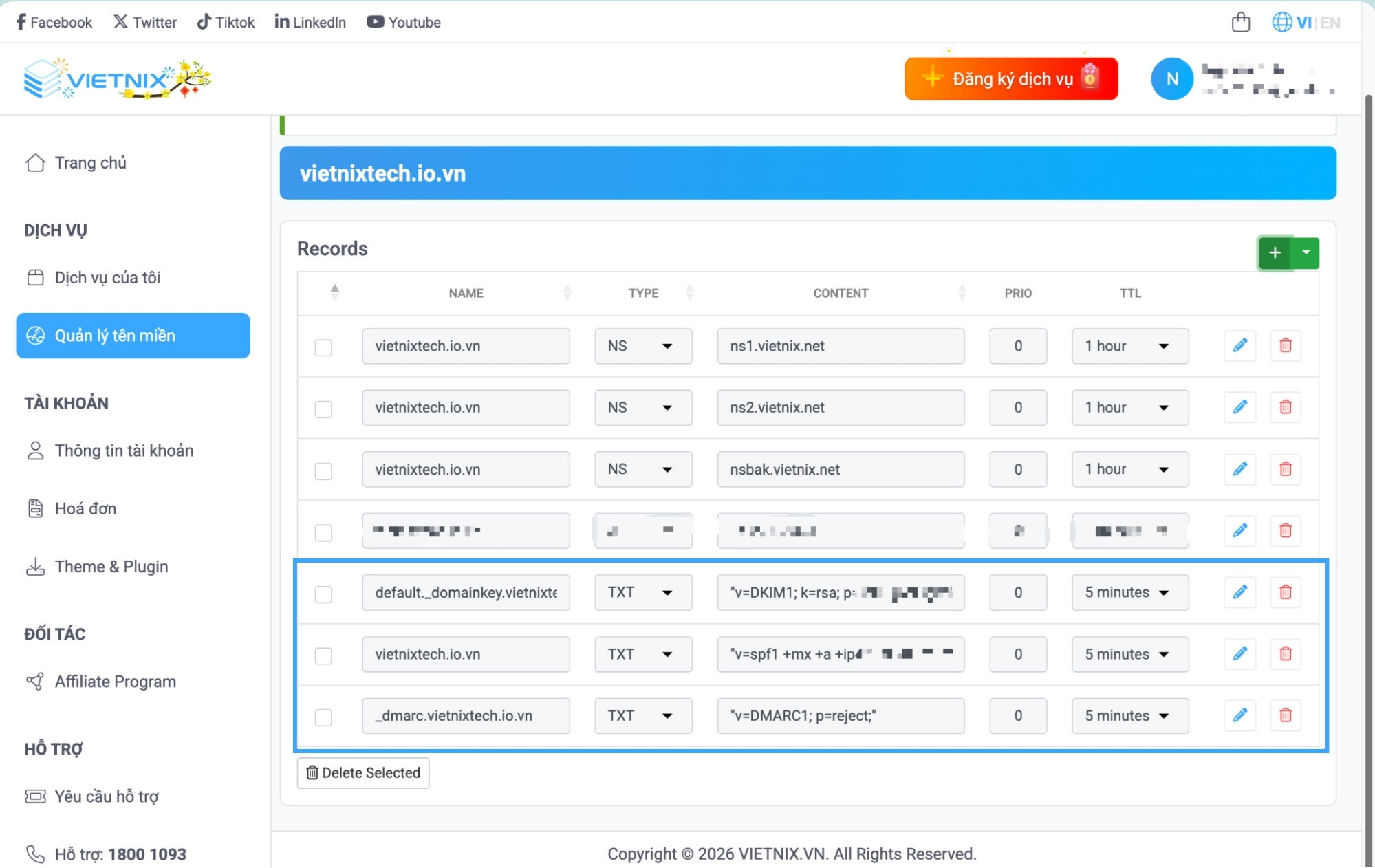 Kiểm tra xác thực email và cấu hình DNS