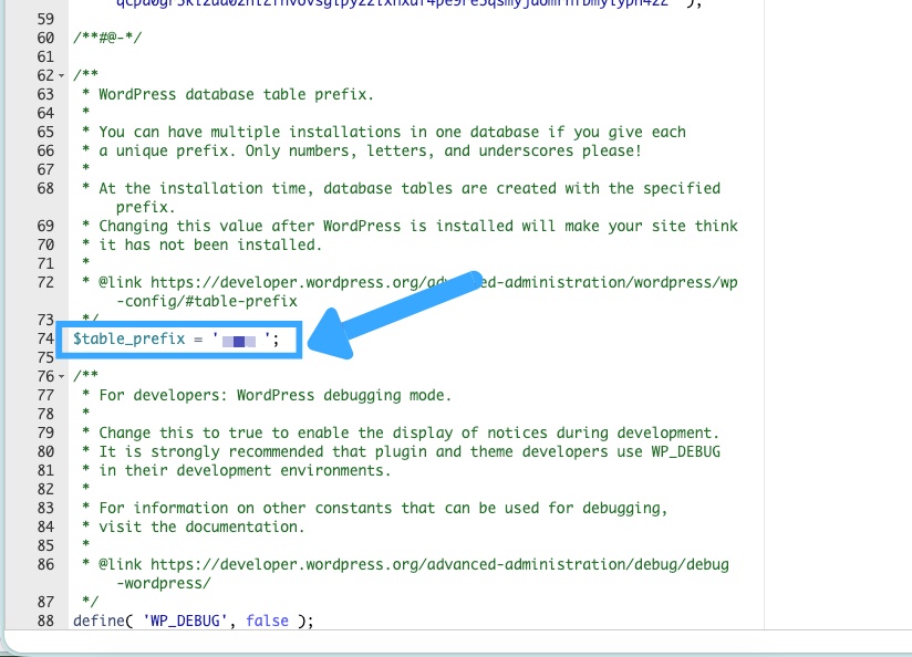 bạn sửa dòng $table_prefix trong file wp-config.php sang prefix mới