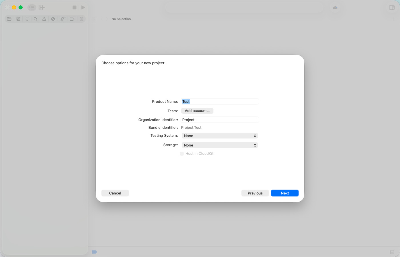 Chọn các thông số cần thiết