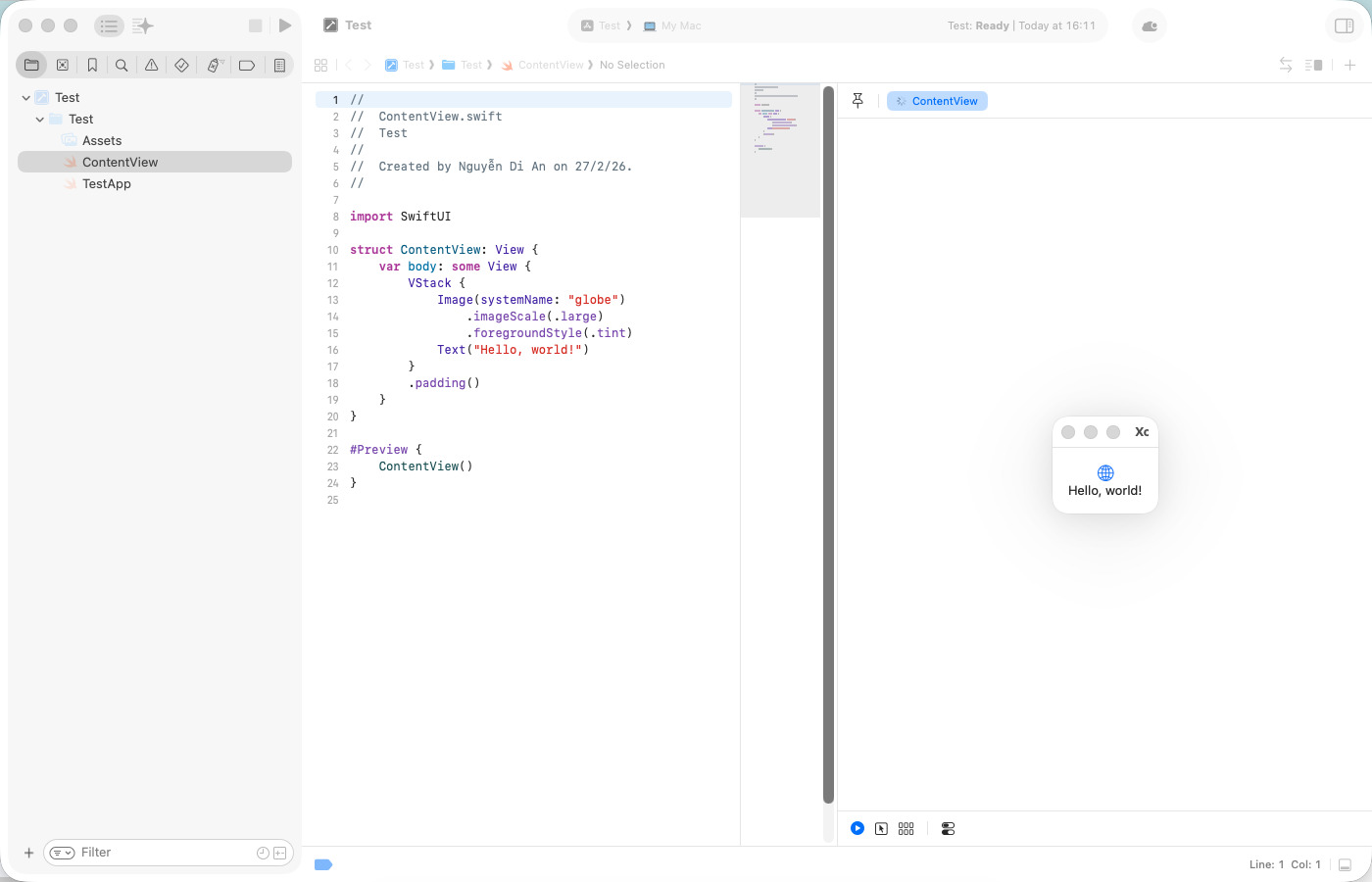 Vào giao diện IDE