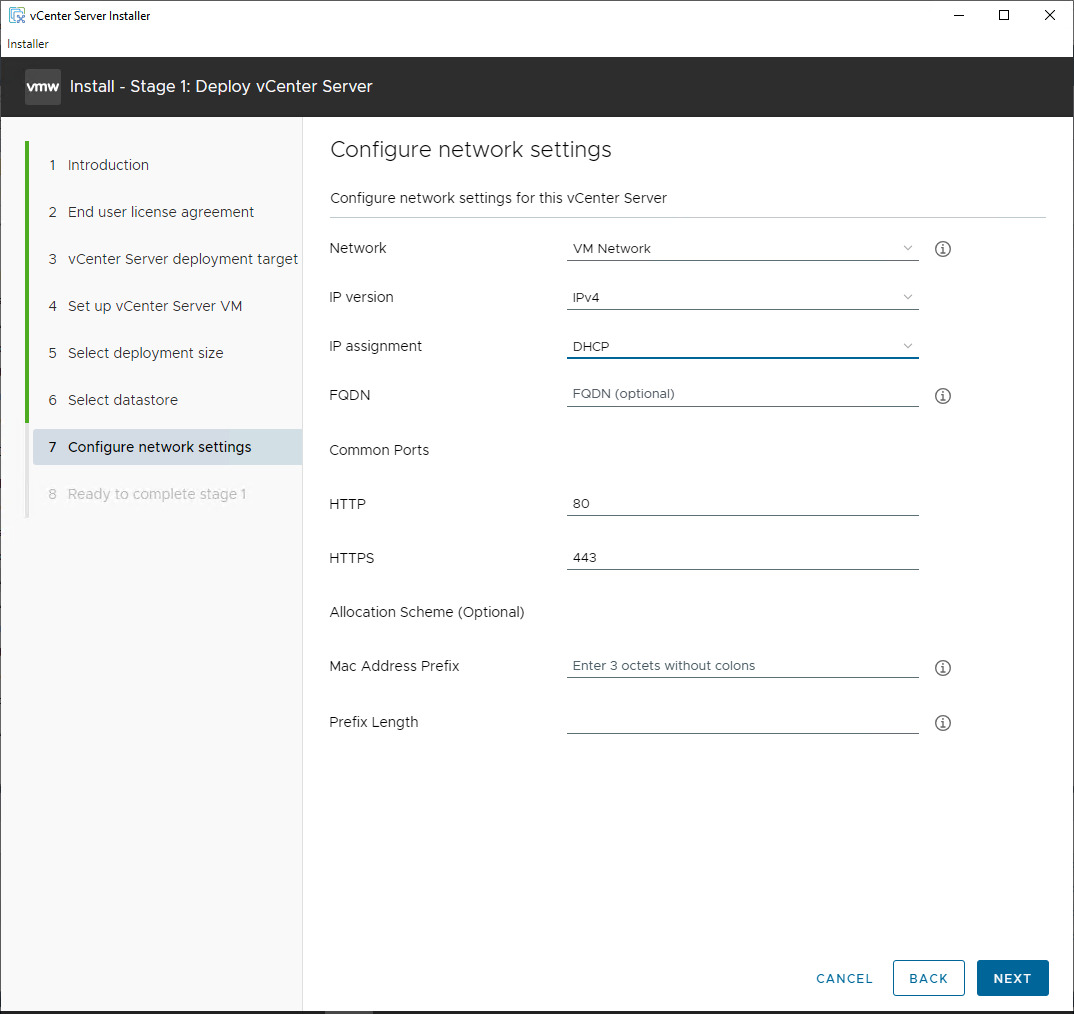Cài đặt configure network